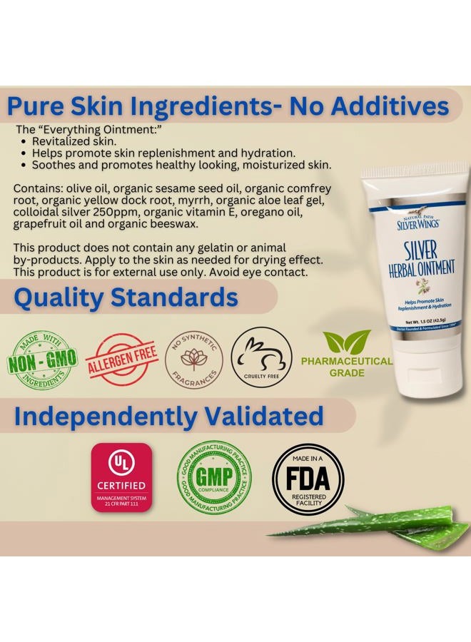 Natural Path Silver Wings Supplements. Colloidal Silver 500 ppm (1 fl.oz /30 ml) Immune Support + Herbal Ointment 250 PPM (1.5oz) Powerful Healing without a Bad Taste - Image 3
