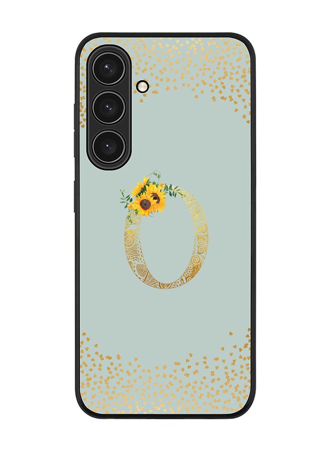 Stylizedd For Samsung Galaxy S25+ / S25 Plus 5G Case,Slim fit Camera Protection, Shockproof Thin Phone cover  - Custom Floral Monogram - O  (Light Grey ) - Image 1
