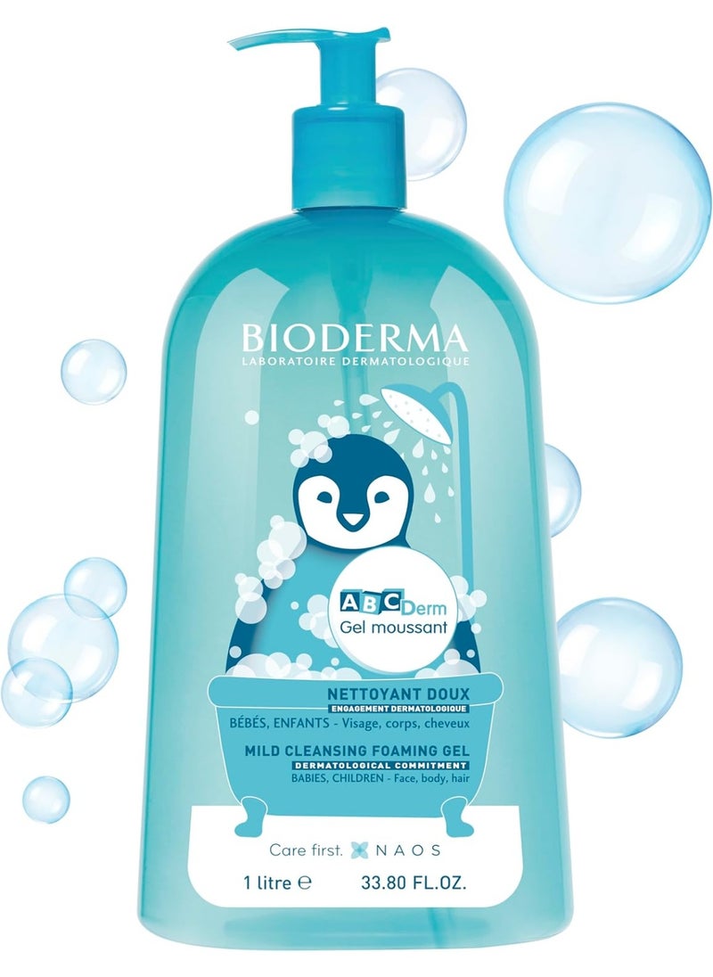 Bioderma Bioderma - Abcderm - Foaming Gel - Baby Wash - Gentle Cleanser - For The Delicate Skin Of Babies And Children 1L 