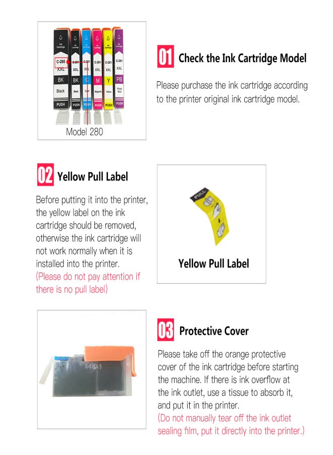 Compatible Ink Cartridge Replacement for Canon PGI-280XXL CLI-281XXL PGI 280 CLI 281 Compatible with Canon Pixma TR7520 TR8520 TS6120 TS8120 TS702 TS6220 TS8220 TS9120 TS9520 TS9521C Printer, 1 Pack - Image 4