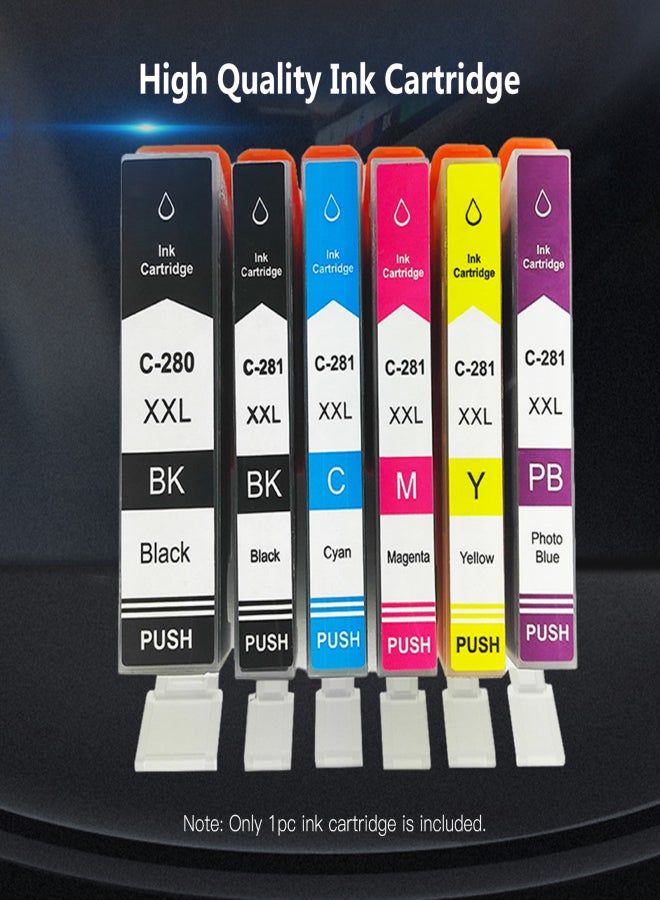Compatible Ink Cartridge Replacement for Canon PGI-280XXL CLI-281XXL PGI 280 CLI 281 Compatible with Canon Pixma TR7520 TR8520 TS6120 TS8120 TS702 TS6220 TS8220 TS9120 TS9520 TS9521C Printer, 1 Pack - Image 3