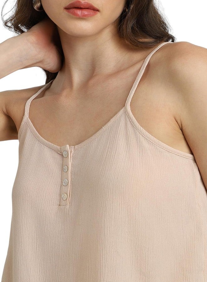 فور ايفر 21 قميص نسائي من Forever 21 بقصة عادية (FWS24CWOF012801_Beige) - Image 4