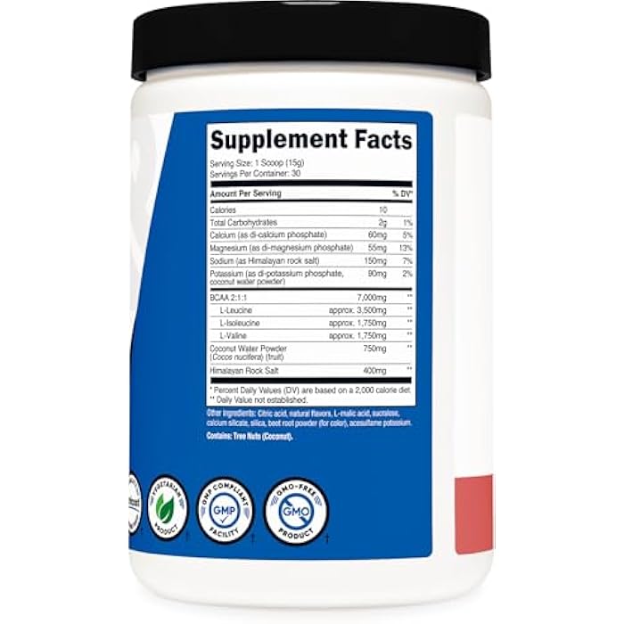 Nutricost BCAA + Hydration Powder (Raspberry Lemonade) 30 Servings - Branched Chain Amino Acids with Hydration Complex - Gluten-Free, Non-GMO - Image 5