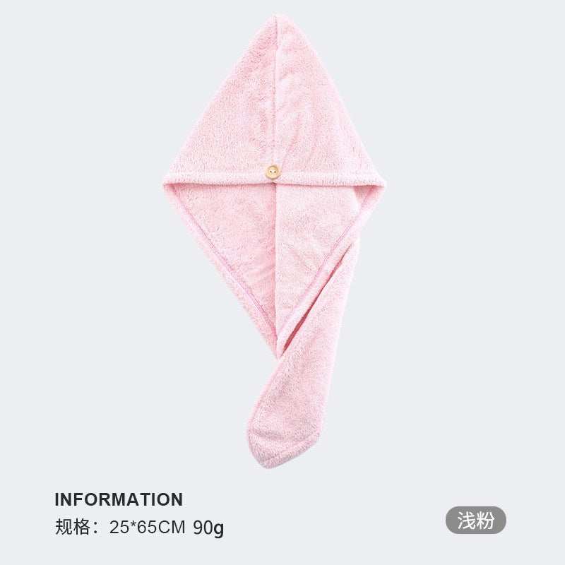 Generic Cross-border super coral fleece shower cap adult microfiber absorbent turban thick dry hair cap wholesale shallow powder