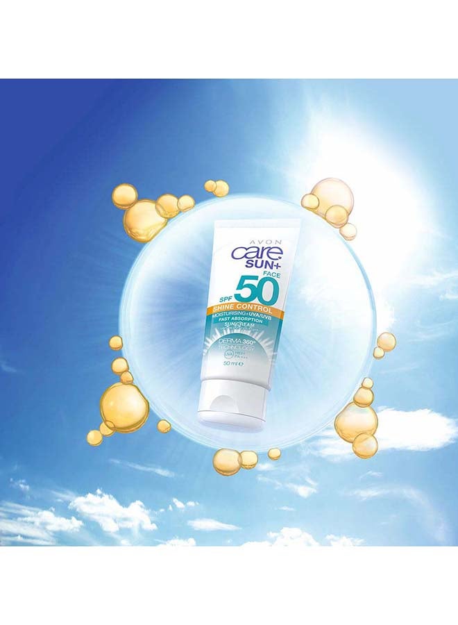 AVON Care - Sun+ SPF 50 Shine Control Facial Sun Cream 50ml - Image 2