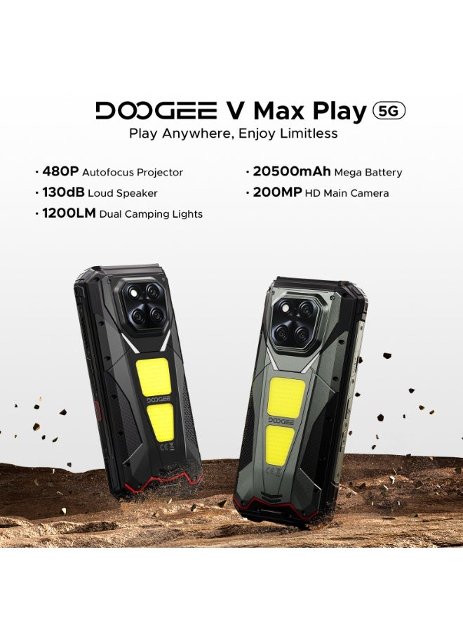 DOOGEE V Max Play VIP 5G Rugged Phone with 100 Lumens Projector, 36GB+512GB, 200MP+32MP Camera, 20500mAh Battery / 45W Fast Charging, Dimensity 7300 Rugged Smartphone, 6.78" FHD+ 120Hz Display, 1200LM Dual Camping Lights, WiFi 6E / NFC / Widevine L1 - Image 2