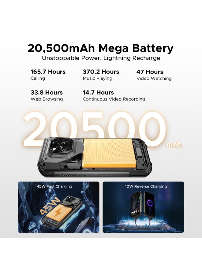 DOOGEE V Max Play VIP 5G Rugged Phone with 100 Lumens Projector, 36GB+512GB, 200MP+32MP Camera, 20500mAh Battery / 45W Fast Charging, Dimensity 7300 Rugged Smartphone, 6.78" FHD+ 120Hz Display, 1200LM Dual Camping Lights, WiFi 6E / NFC / Widevine L1 - Image 5