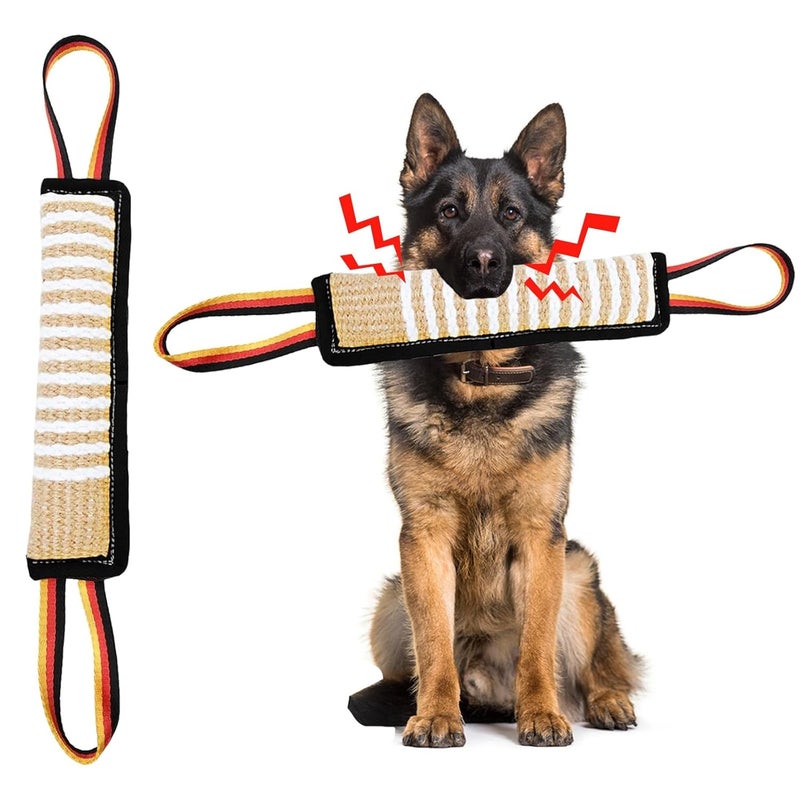 Indusoire Dog Toys, Interactive Dog Toys Leather Bite Rag, Durable Dog Bite Tug Toy for Puppy, Teeth Cleaning and Training(11.8 * 2.8in) - Image 1