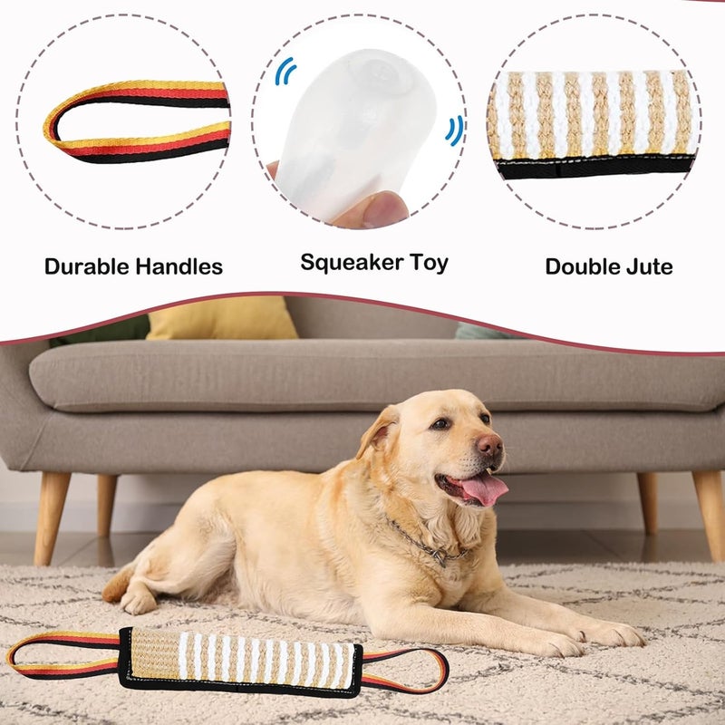 Indusoire Dog Toys, Interactive Dog Toys Leather Bite Rag, Durable Dog Bite Tug Toy for Puppy, Teeth Cleaning and Training(11.8 * 2.8in) - Image 3