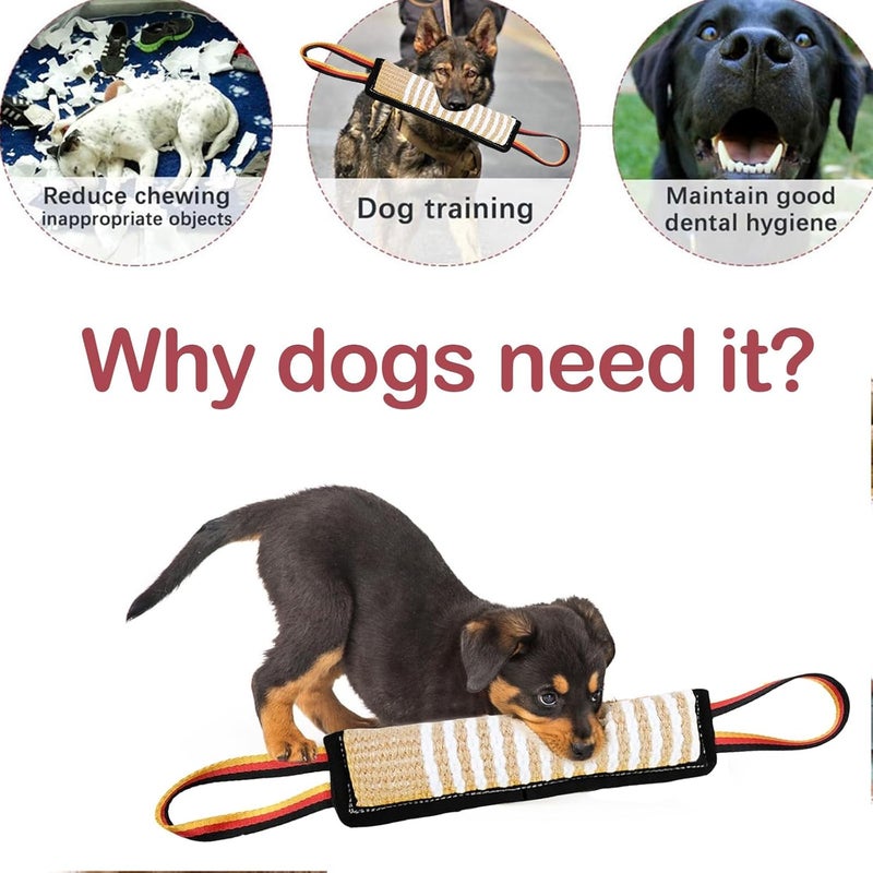 Indusoire Dog Toys, Interactive Dog Toys Leather Bite Rag, Durable Dog Bite Tug Toy for Puppy, Teeth Cleaning and Training(11.8 * 2.8in) - Image 4