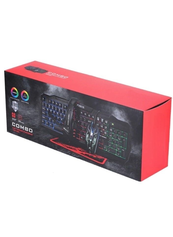 Generic The SpectrumStorm CM-406 4-in-1 RGB Gaming Combo: Elevate Your Gaming Experience with Dynamic Keyboard, Precision Mouse, Immersive Headphone, and Personalized RGB Lighting Integration  - Image 2