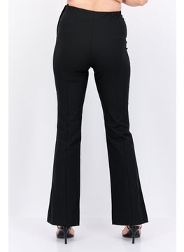SELECTED FEMME Women Regular Fit Straight Leg Plain Pants, Black  - Image 3
