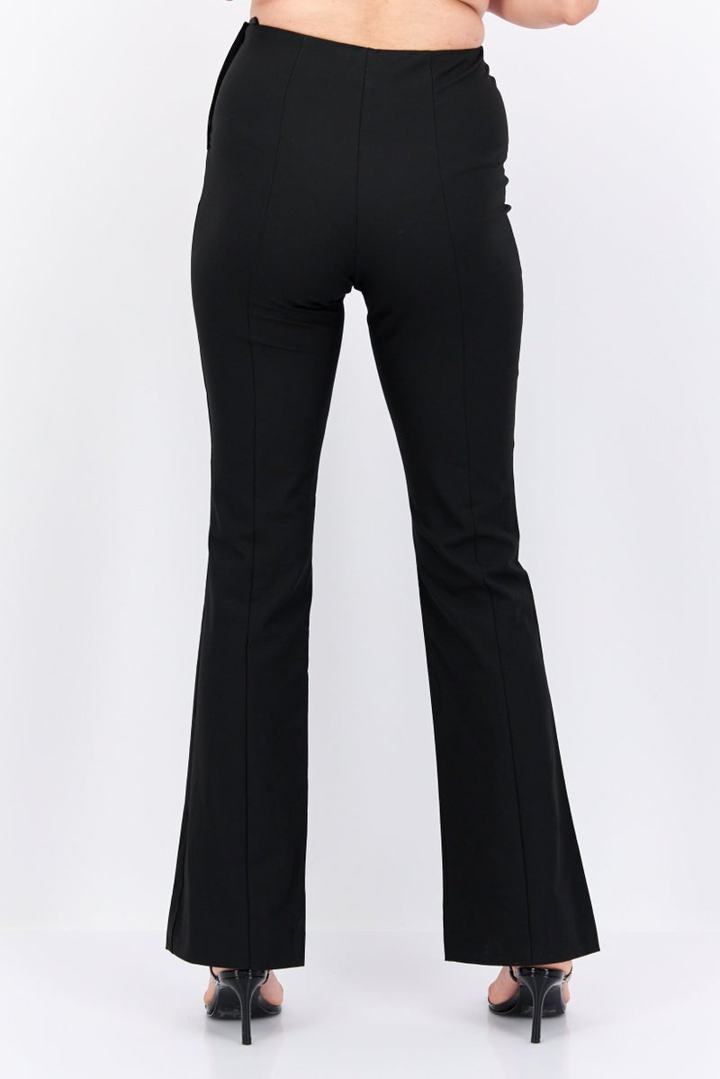 SELECTED FEMME Women Regular Fit Straight Leg Plain Pants, Black - Image 3