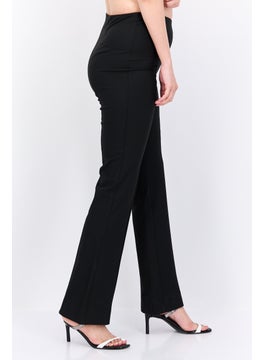 SELECTED FEMME Women Regular Fit Straight Leg Plain Pants, Black  - Image 2