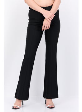 SELECTED FEMME Women Regular Fit Straight Leg Plain Pants, Black  - Image 1