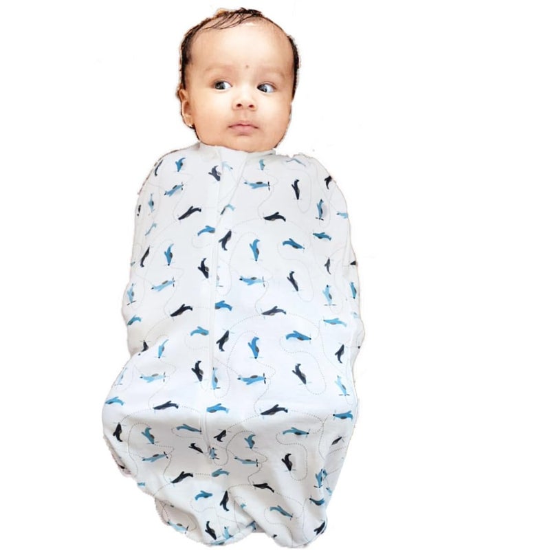 MammaChamp Zipper Swaddle Sleeping SackPodBlanketsWrapBag New Born Baby for 03 Months Pack of 1 Aeroplane Design - Image 1