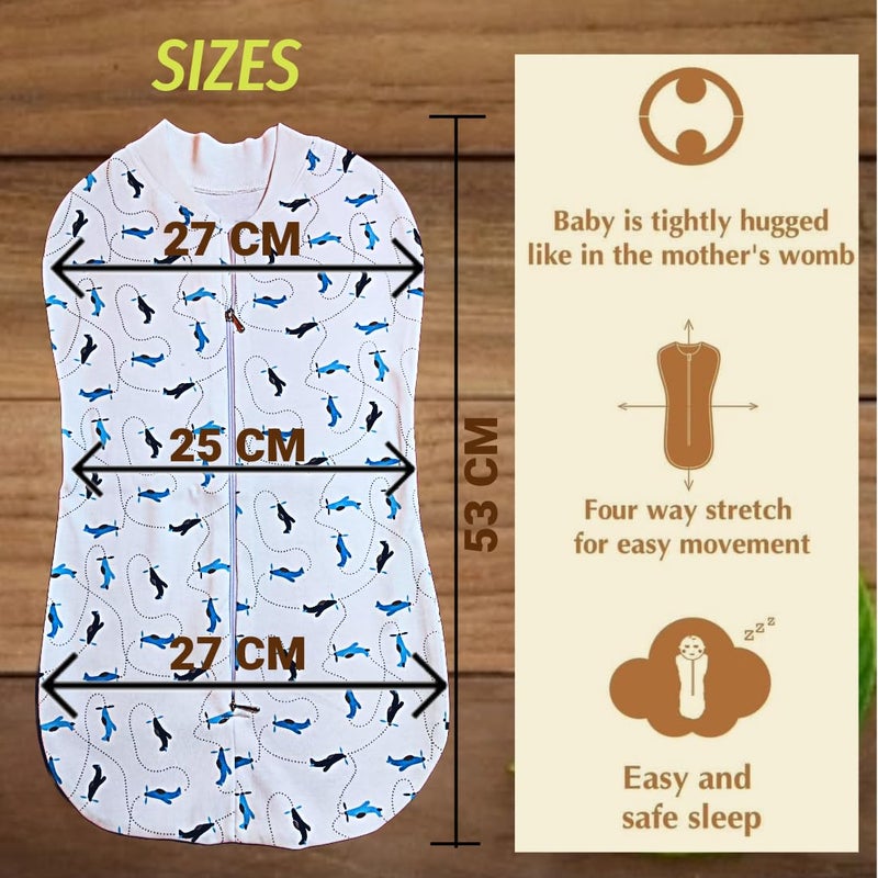 MammaChamp Zipper Swaddle Sleeping SackPodBlanketsWrapBag New Born Baby for 03 Months Pack of 1 Aeroplane Design - Image 3