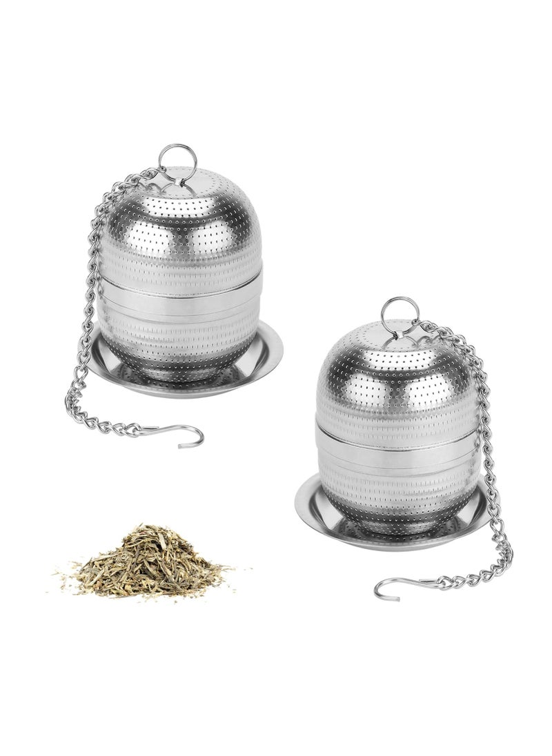 Excefore - Tea Infuser Strainer, 2Pcs Stainless Steel Tea Strainers for Loose Tea, Loose Leaf Tea Steeper, Fine Mesh Tea Ball holder with Chain Hook, Reusable Tea Filter Bags Diffusers - Image 1