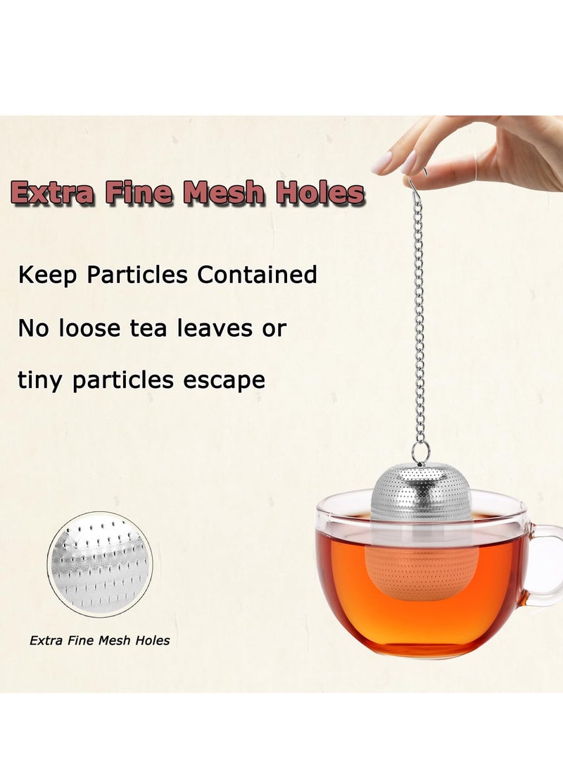 Excefore - Tea Infuser Strainer, 2Pcs Stainless Steel Tea Strainers for Loose Tea, Loose Leaf Tea Steeper, Fine Mesh Tea Ball holder with Chain Hook, Reusable Tea Filter Bags Diffusers - Image 1