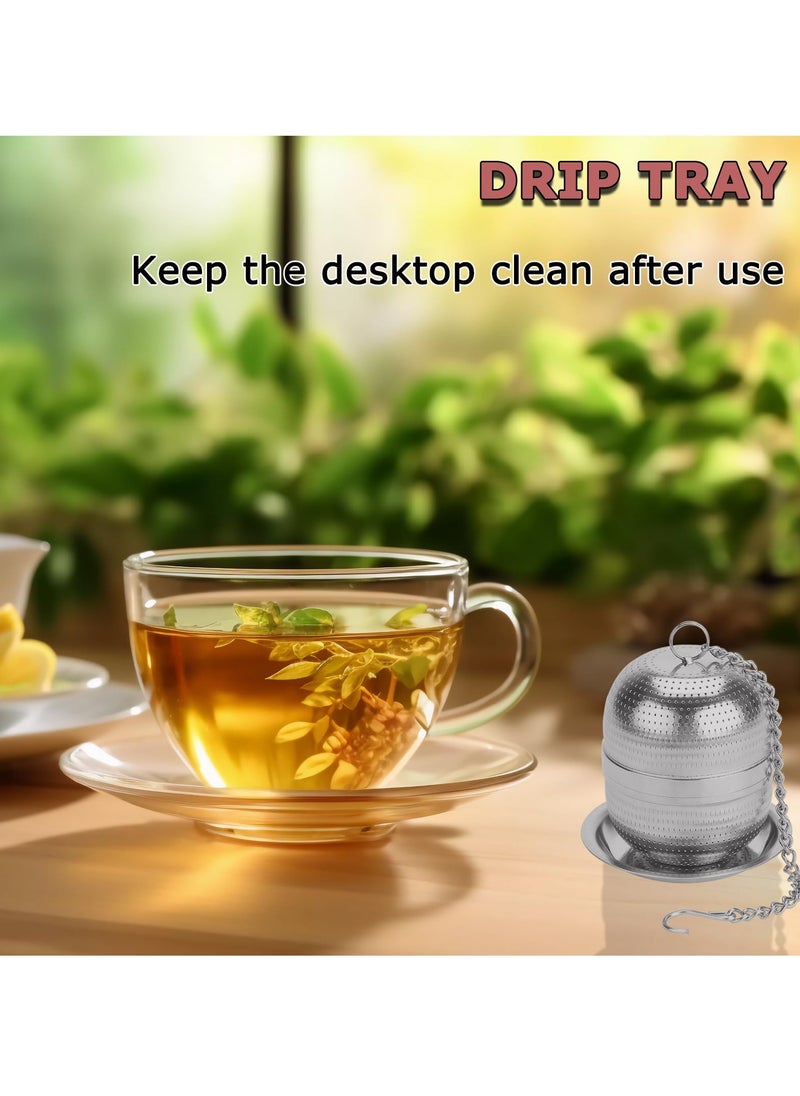 Excefore - Tea Infuser Strainer, 2Pcs Stainless Steel Tea Strainers for Loose Tea, Loose Leaf Tea Steeper, Fine Mesh Tea Ball holder with Chain Hook, Reusable Tea Filter Bags Diffusers - Image 1