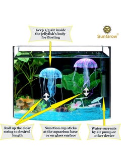 SunGrow Jellyfish Aquarium Decorations, Silicone Fish Tank Ornaments, Colorful Decor Glows in Blacklight, Adds Beauty to Freshwater & Saltwater Tanks and Terrariums, 6pcs  - Image 3