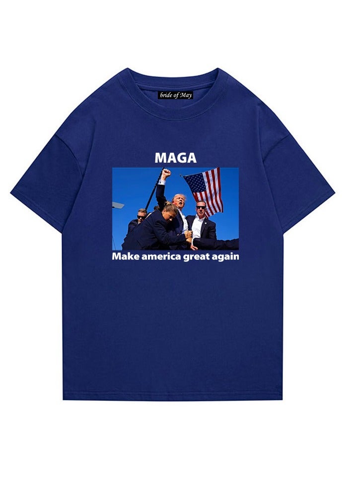 KUYING New Trump Print Short Sleeved Shirt - Image 1