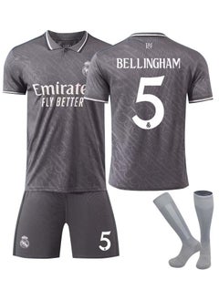 24/25 Season Madrid Away Football Kits BELLINGHAM #5 Fans Football Jersey/Shorts Socks Gift Set Youth Sizes and Adult Size
