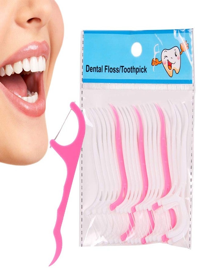 YTM 100pcs Dental Floss Sticks For ThoothPicks Pink & White Color (100) - Image 5