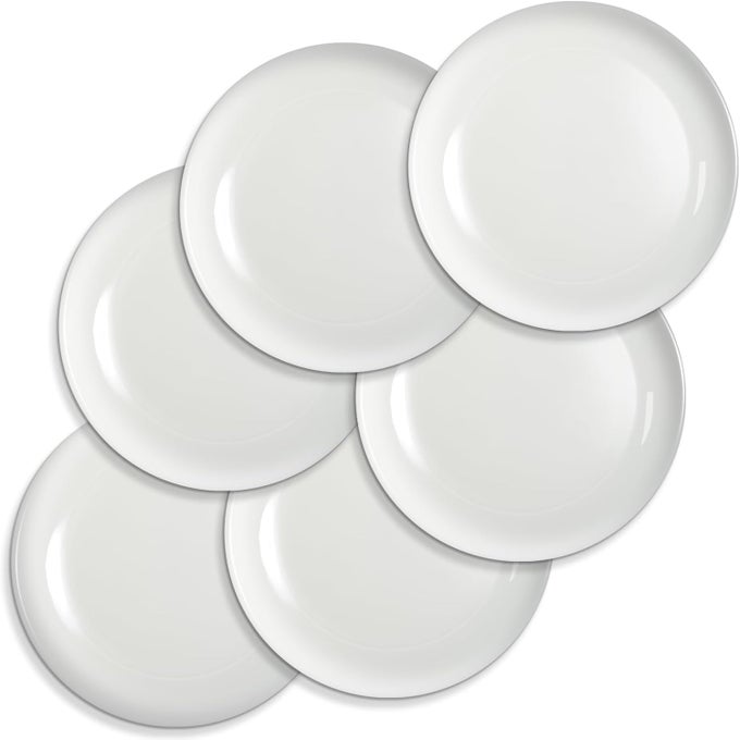 CERAMIC DESSERT PLATES SET OF 67 INCH WHITE APPETIZER PLATESROUND SMALL SALAD PLATES DINNER PLATESPORCELAIN DESSERT PLATES FOR SNACKS CAKEMICROWAVE DISHWASHER SAFE