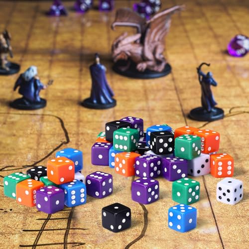 Seenelling 36 Piece 19mm Casino Theme Party Dice Sets Acrylic Large D6 Opaque Dice Bulk for Board Games Birthday Theme Party Supply Fashion Color - Image 5