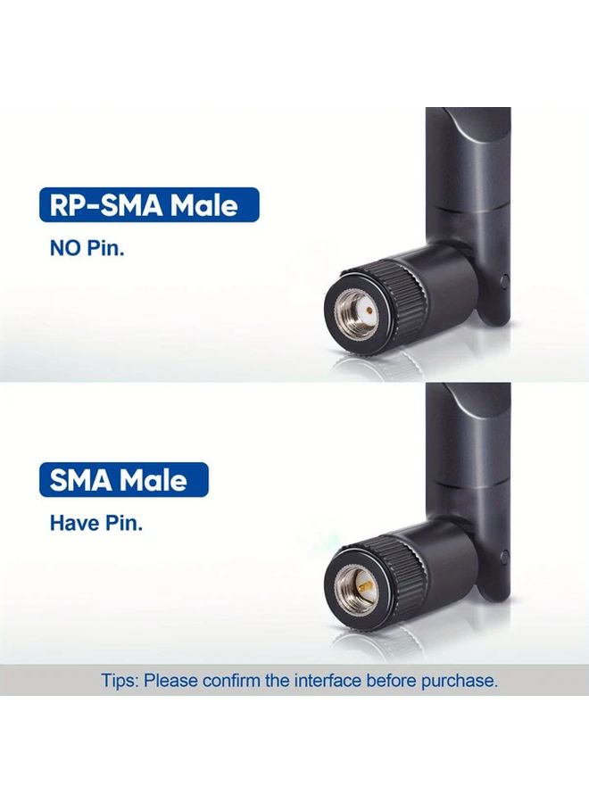 2Pcs Dual Band WiFi 2.4GHz 5GHz 5.8GHz 8dBi RP-SMA Male Antenna For Wireless Video Security Camera Recorder Surveillance System Truck Trailer Rear View Backup Camera Reversing Monitor - Image 3