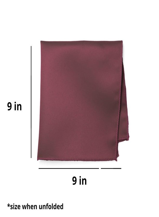 tiemart Merlot Solid Color Pocket Square - Image 2