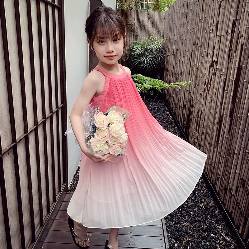 Dopamine Girls Wear Children'S Seaside Beach Dress Girls Dress Summer Thin Princess Dress - Image 2