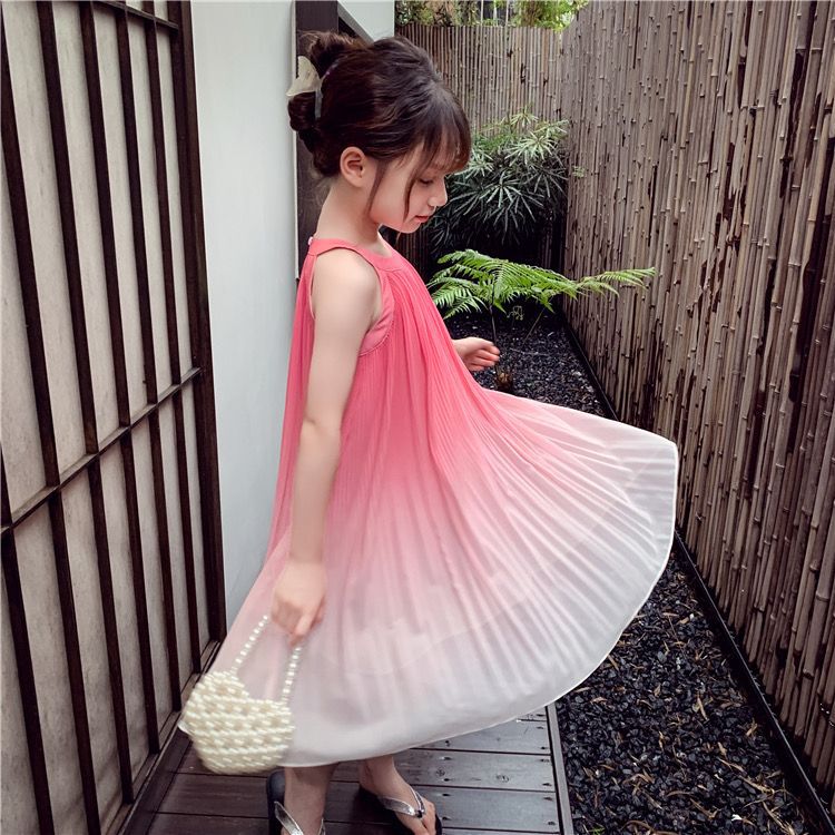 Dopamine Girls Wear Children'S Seaside Beach Dress Girls Dress Summer Thin Princess Dress - Image 5