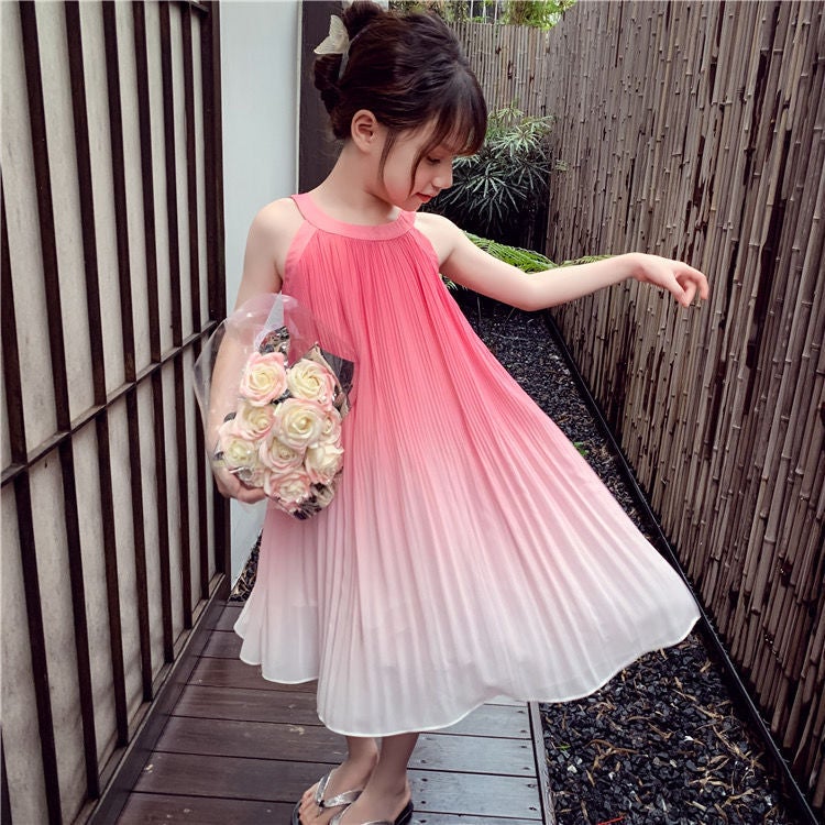 Dopamine Girls Wear Children'S Seaside Beach Dress Girls Dress Summer Thin Princess Dress - Image 1