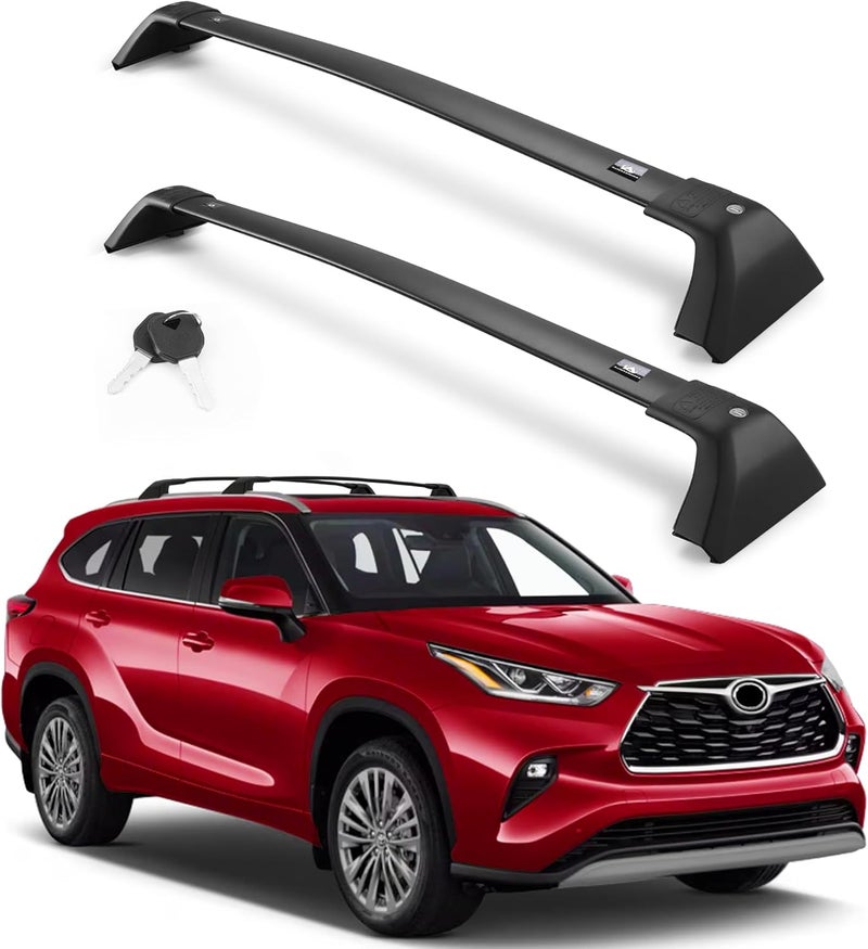 Autekcomma Heavy Duty Roof Rack Cross Bars Replacement for Highlander 2020-2026(not fit LE Models & Grand Highlander),Anti Theft Mechanism Lock with Max 260 lbs Loading Weight Crossbars - Image 1