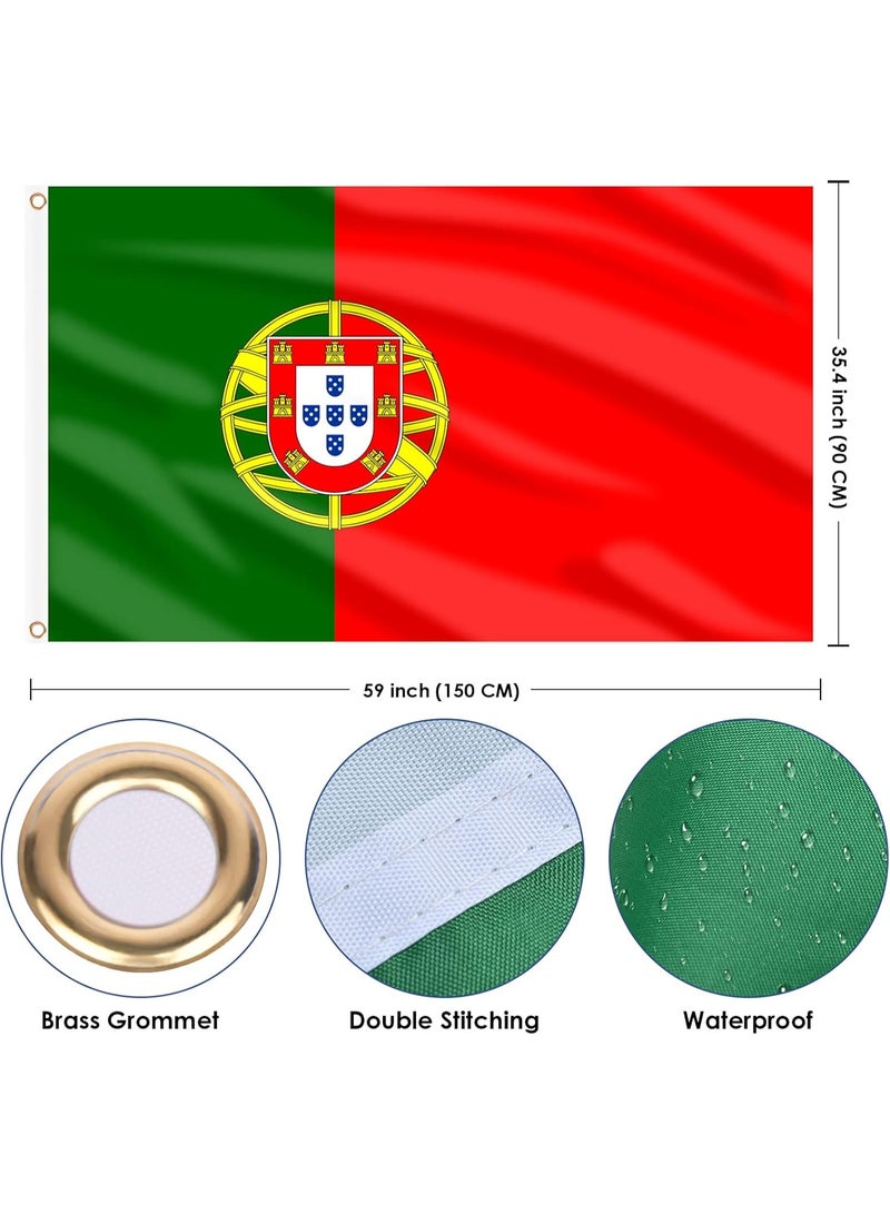 Portugal Flag 3×5 Ft – Polyester Banner with Grommets for Outdoor & FIFA World Cup 2026 Decor ⚽🇵🇹 - Image 3