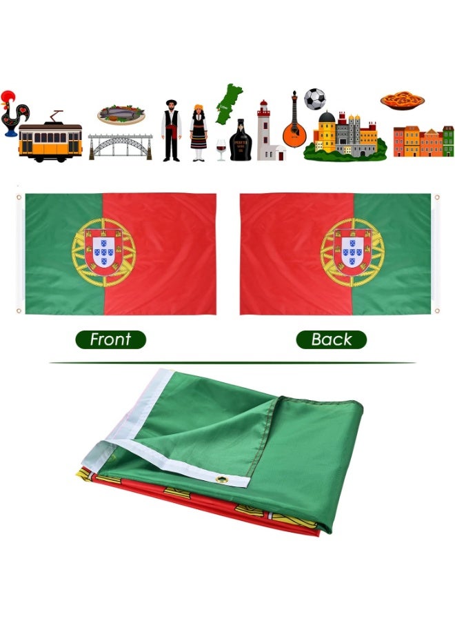 Portugal Flag 3×5 Ft – Polyester Banner with Grommets for Outdoor & FIFA World Cup 2026 Decor ⚽🇵🇹 - Image 4