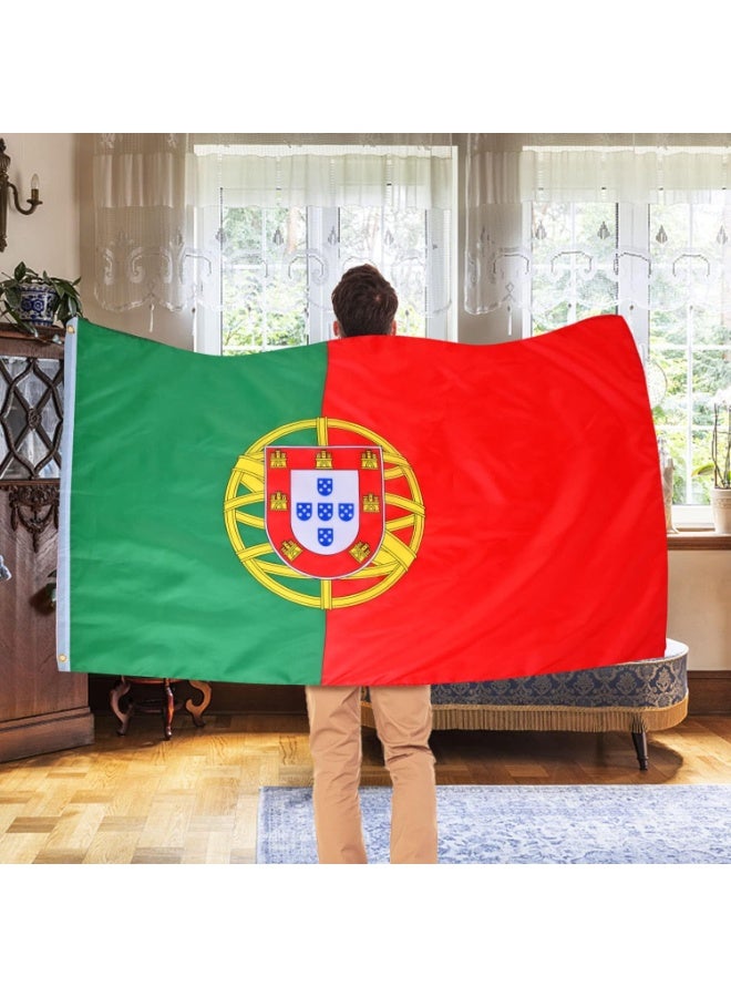 Portugal Flag 3×5 Ft – Polyester Banner with Grommets for Outdoor & FIFA World Cup 2026 Decor ⚽🇵🇹 - Image 2