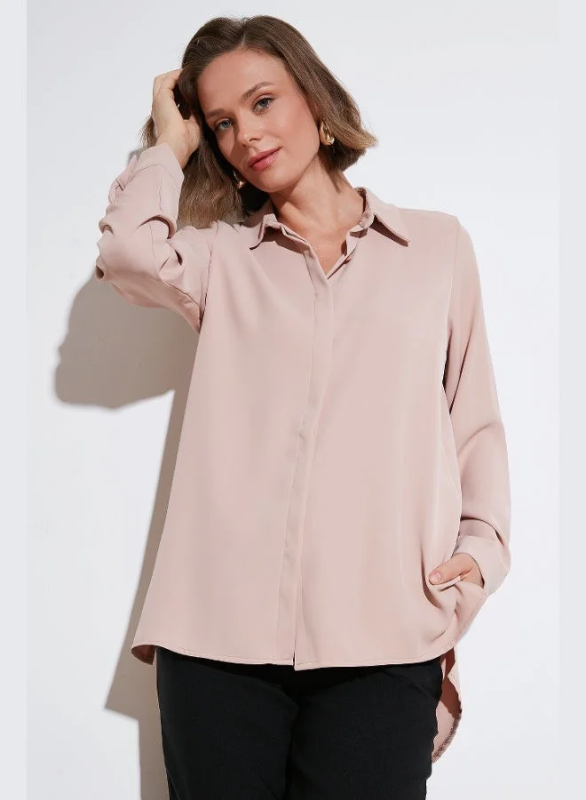 Lela Lela Regular Fit Short Front Long Back Straight Shirt Women's SHIRT 611GO020