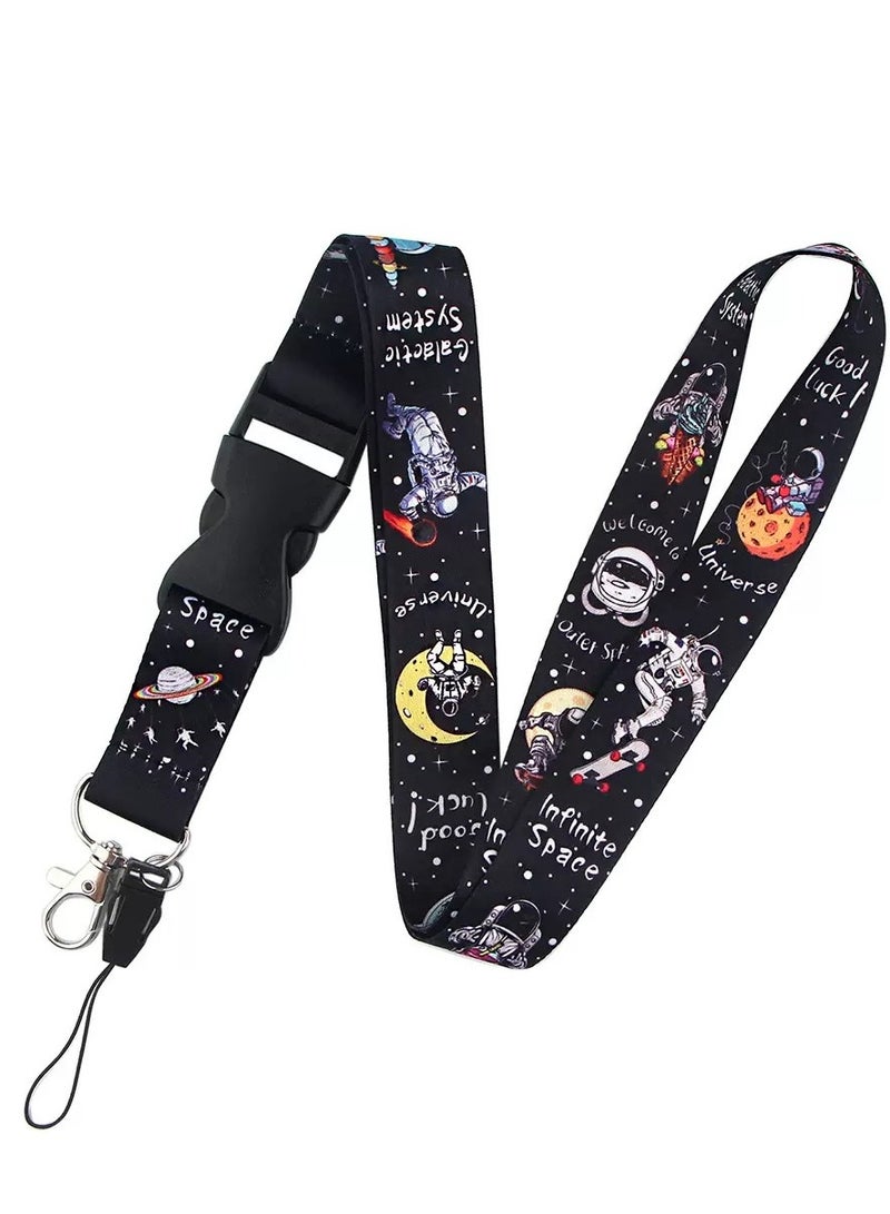 دايتويز أحزمة مفاتيح رواد الفضاء وأحزمة مفاتيح النظام المجري لشعارات الهوية وأحزمة مفاتيح رائعة وحزام رقبة وحامل سلسلة مفاتيح - Image 1