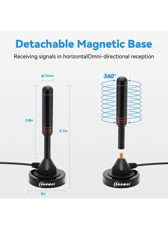 Chaowei DVB66 TV Antenna for Digital TV Indoor - Portable Indoor Outdoor TV Antenna for ATSC Television,PCI/USB TV Tuner - with Magnetic Base - Image 2