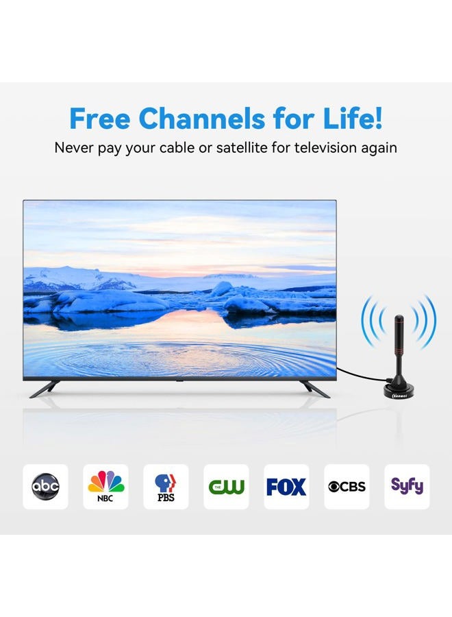 Chaowei DVB66 TV Antenna for Digital TV Indoor - Portable Indoor Outdoor TV Antenna for ATSC Television,PCI/USB TV Tuner - with Magnetic Base - Image 4