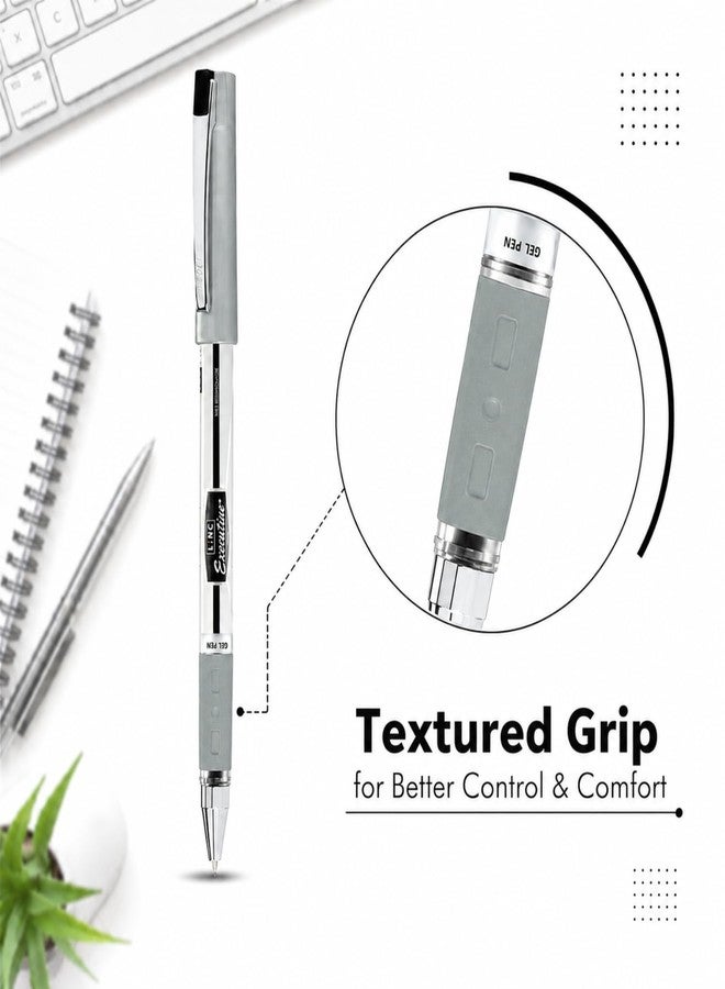 Linc 0.55mm Executive SL-500 Gel Pen | Water-Proof Ink & Textured Grip (Black Ink, Pack of 10) - Image 4