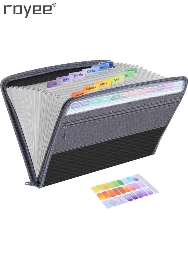 Royee - Accordion Expanding File Folder Expandable Document Organizer Portable 13 Pocket and Tab File Box for Paper Bill Receipt Storage - Image 1