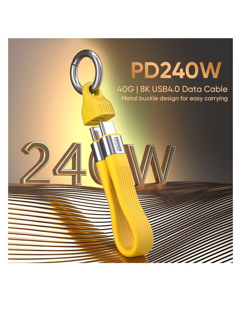Type-C to Type-C 240W 40Gbps 8K Data Cable with PD3.1 Fast Charging, High-Speed Data Transfer, and Ultra HD Output for Laptops, Phones, and Game Consoles, Yellow - Image 2