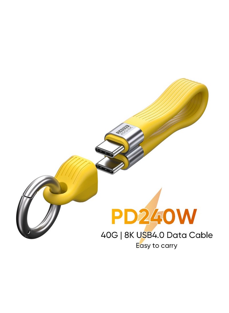 Type-C to Type-C 240W 40Gbps 8K Data Cable with PD3.1 Fast Charging, High-Speed Data Transfer, and Ultra HD Output for Laptops, Phones, and Game Consoles, Yellow - Image 1
