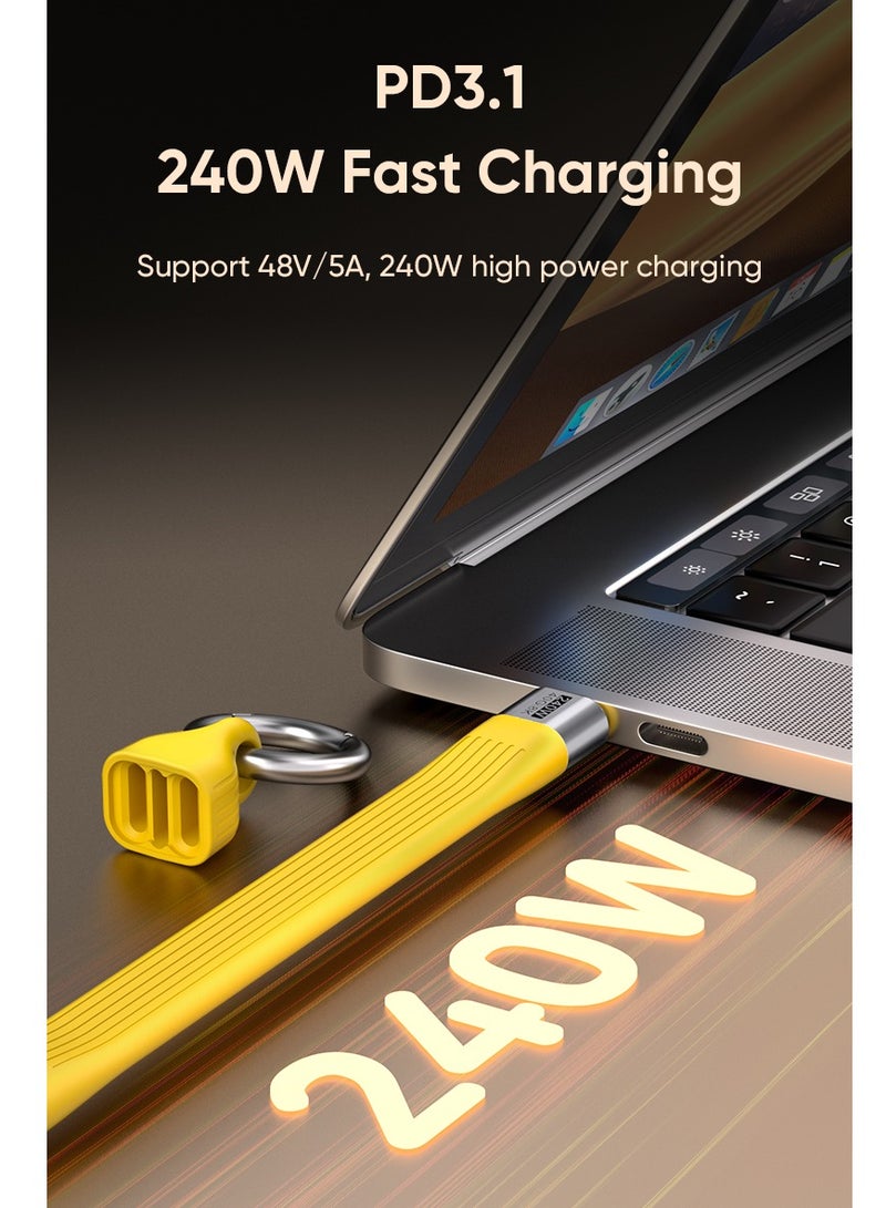 Type-C to Type-C 240W 40Gbps 8K Data Cable with PD3.1 Fast Charging, High-Speed Data Transfer, and Ultra HD Output for Laptops, Phones, and Game Consoles, Yellow - Image 3
