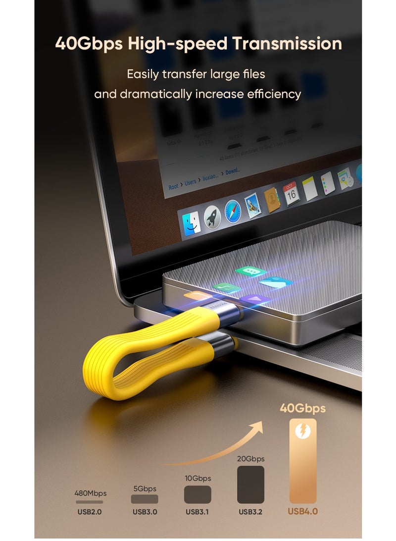 Type-C to Type-C 240W 40Gbps 8K Data Cable with PD3.1 Fast Charging, High-Speed Data Transfer, and Ultra HD Output for Laptops, Phones, and Game Consoles, Yellow - Image 4