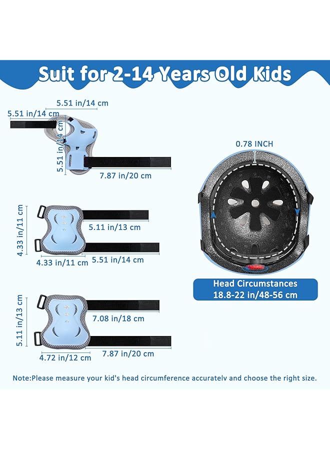خوذة أطفال قابلة للتعديل للأطفال الصغار من سن 3 إلى 8 سنوات، مجموعة واقيات الركبة والكوع للأولاد والبنات، واقيات المعصم، مجموعة معدات الحماية الرياضية للدراجات وألواح التزلج والزلاجات الدوارة - Image 2